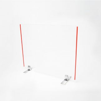 Desk/Tabletop Clear, Acrylic Sneeze Guard with Adhesive Clamps