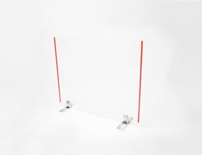 Desk/Tabletop Clear, Acrylic Sneeze Guard with Adhesive Clamps