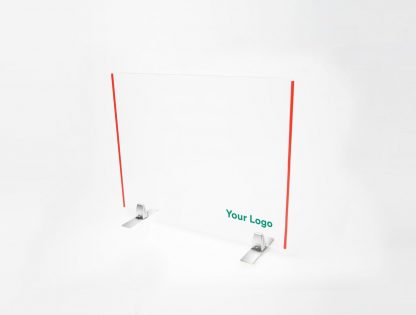 Desk/Tabletop Clear, Acrylic Sneeze Guard with Adhesive Clamps